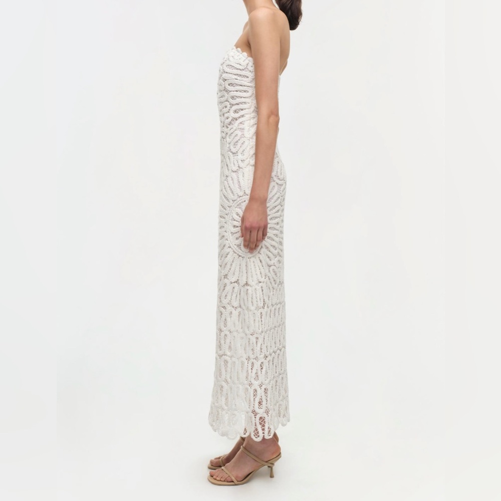 Simkhai New Elise Crochet Long Dress In White Size 12 $1,295.00 - Picture 3 of 16